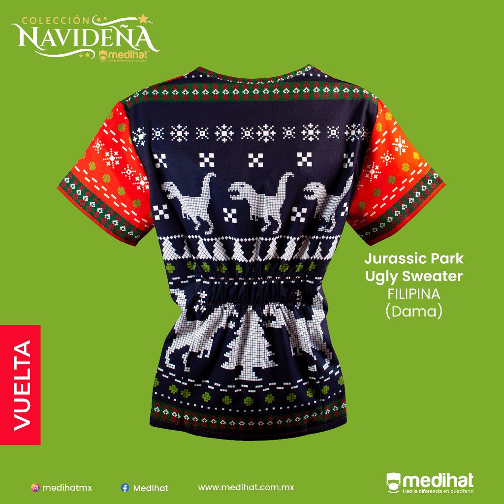 Filipina Ugly sweater Jurassic Park Navidad (6876565504133)