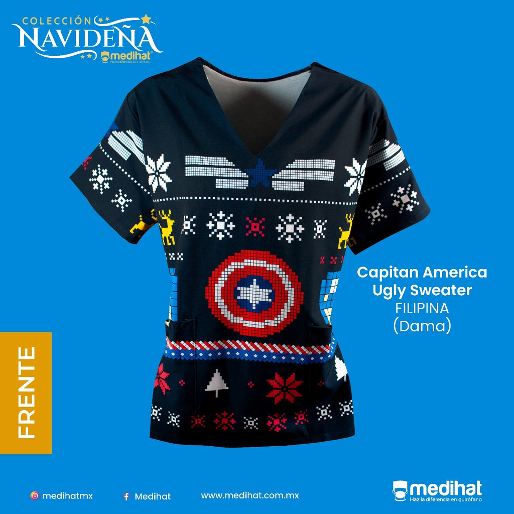 Filipina Ugly sweater Capitán América Navidad (6876565733509)